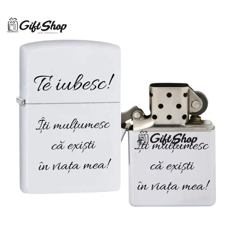 Te iubesc ! , bricheta metalica gravata laser cu mesajv